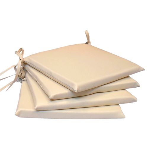 Almohadon Silla 37X37 Cuerina Marfil Vh Fabrics
