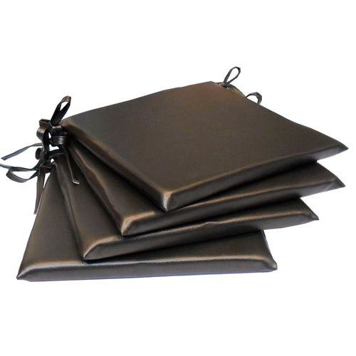 Almohadon Silla 37X37 Cuerina Negro Vh Fabrics