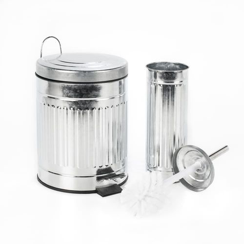 Cesto de basura Vintage gris 5 litros + Escobilla WC Cotidiana
