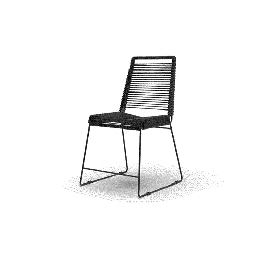 Silla 61X53X90Cm Yute Negro Amsterdam Rodaber