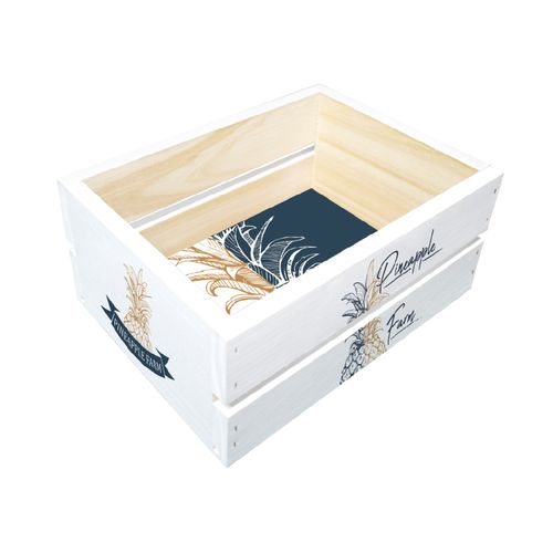 Cajon 2 Tablas Vintage Blanco 15x21cm