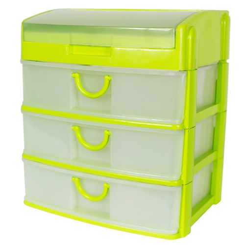 Organizador Plástico 3 Cajones 24x19x26 Cm Kuma Home