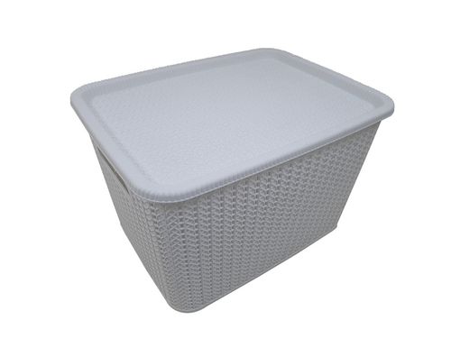 Caja Organizadora Rattan Blanca 20Lts Sao Bernardo