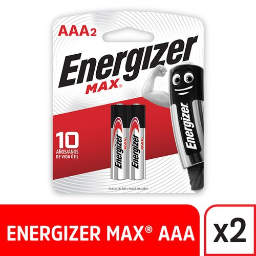 Pila Max AAA Rojo 9,3X11X3 Cm X 2 Un Energizer