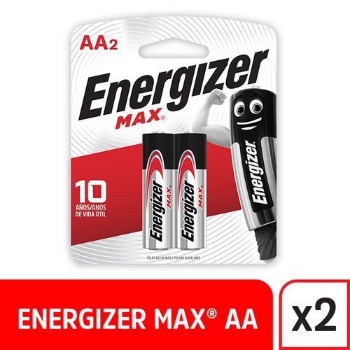 Pila Max AA Rojo 9,5X11X2 Cm X 2 Un Energizer