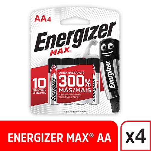 Pila Energizer Max Aa X4 Unidades Rojo 9,3X11X1,5Cm