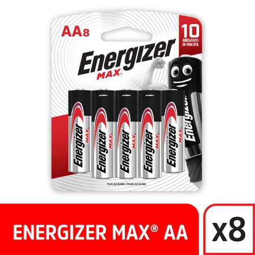 Pila Max AA Rojo 9,3X11X3 Cm X 8 Un Energizer