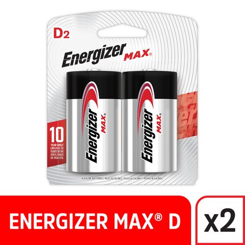Pila Max D Rojo 9,4X10,8X3,5 Cm X 2 Un Energizer