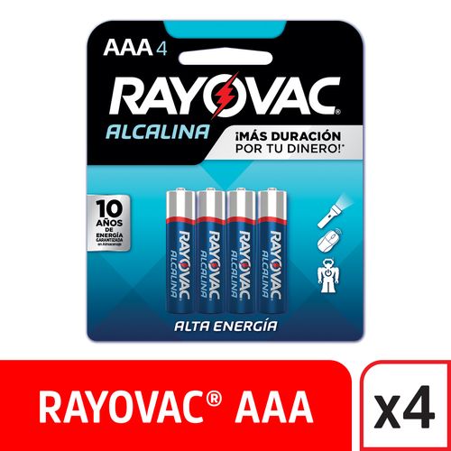 Pila Alcalina AAA X 4 Un Azul 11,4X10X1,23 Cm Rayovac