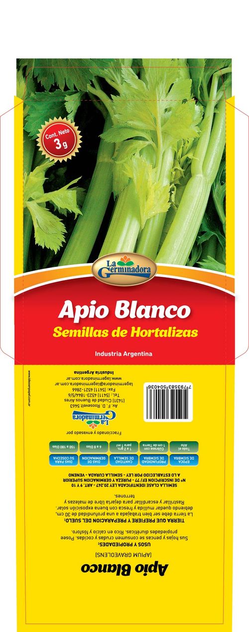 Semilla En Sobre De Apio 3Gr La Germinadora
