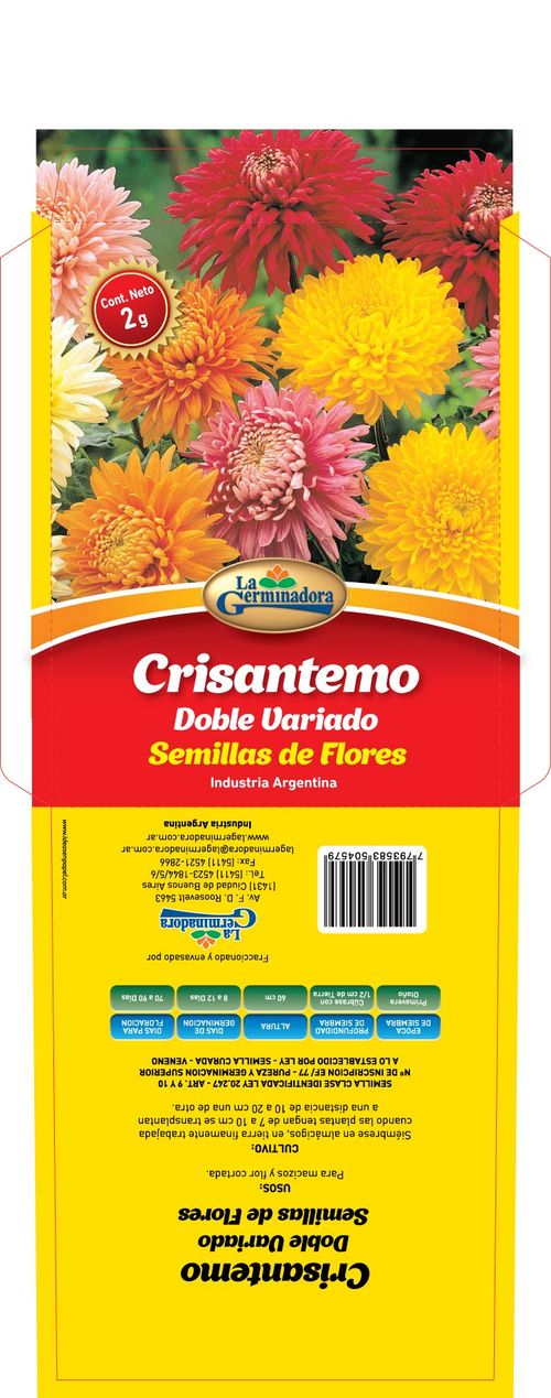 Semillas En Sobre De Crisantemo 2 Gr La Germinadora