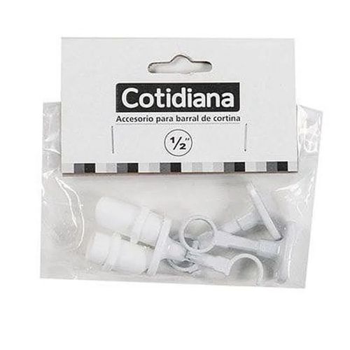Set Soporte Terminal Para Barral Blanco 1/2 X 5 Unidades Cotidiana