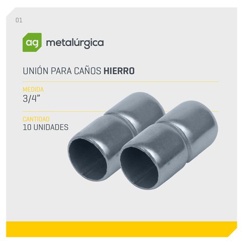 Unión Para Caño 3/4" Zincada x 10 Un AG Metalúrgica
