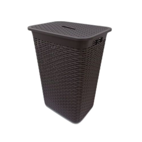 Cesto Para Ropa Ratan Marron C/Tapa 60L