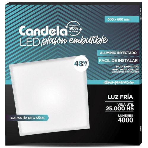 Panel Embutido Led 48W 60X60 Cm Neutro Candela