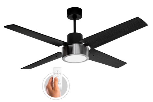 Ventilador Techo Moderno Platil 4P Madera Negro Protalia