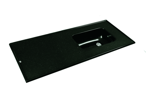 Mesada De Cocina Sin Zócalo Negro 140X60 Cm Durafort
