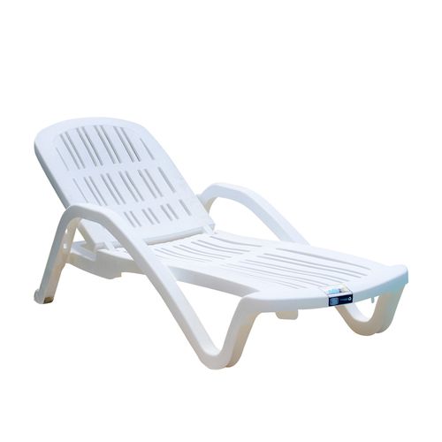 Reposera Plástica Miami Blanco 5 Personas Blanco Voss 2000