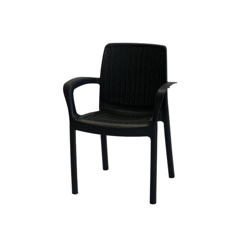 Silla Plástica Guinea Rattan Grafito Negro Voss2000