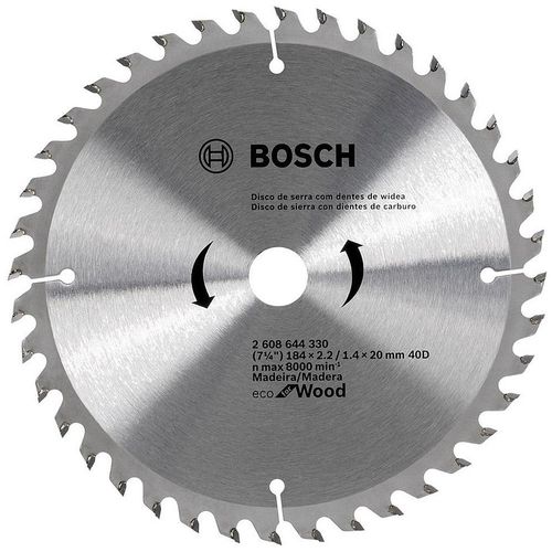 Disco de Sierra Circular Ecoline 184x20Mm 40 dientes Bosch