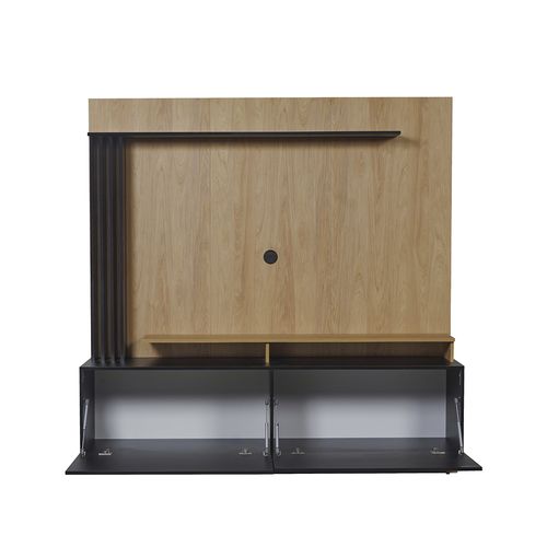 Centro de Entretenimiento 2 Puertas 180X42X180Cm Hickory/Negro Mesina Ricchezze