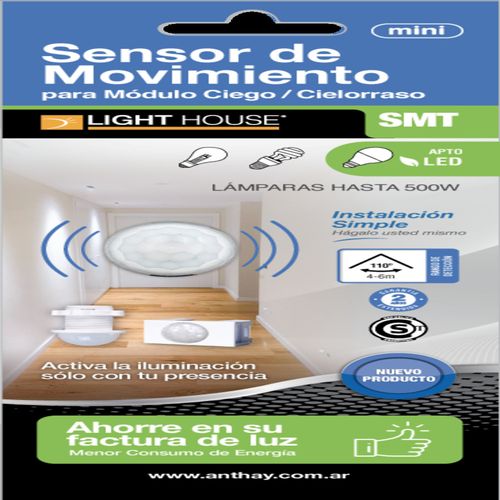 Sensor De Movimiento Interior Hasta 500