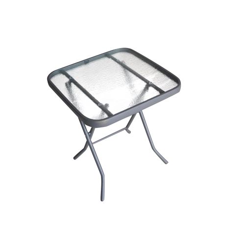 Mesa Aux Caño/Vidrio Cuadrada Plegable