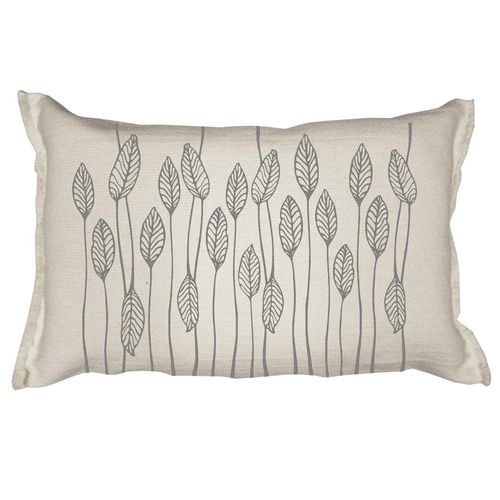 Almohadon Rustico 60 X 40 Hojas Gris Vh Fabrics