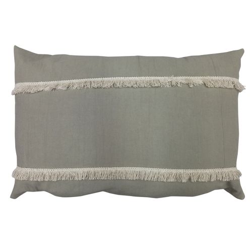 Almohadon VH Fabrics 60 X 40 Tusor C/Flecos Gris