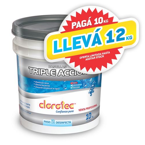 Pastillas Cloro Triple Accion 10 Kg Hth Clorotec