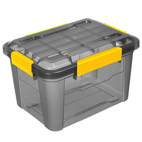 Caja Org Plastica Negra Translucida 18L