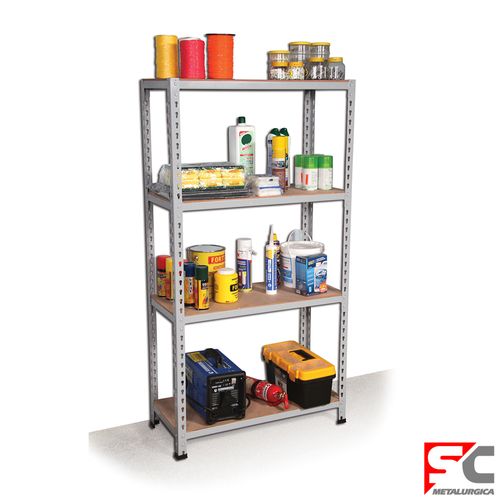 Mega Rack 4 Estantes Gris 1,50 M Sc Metalúrgica
