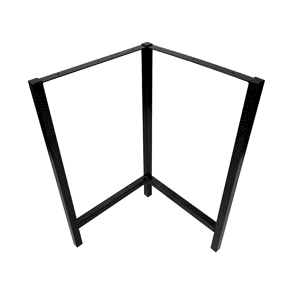 Caballete L Metálico 45X75 Cm Negro Sc Metalúrgica