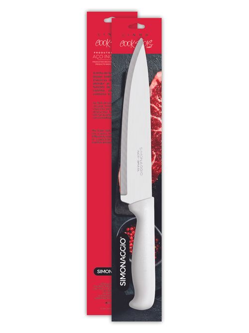 Cuchilla Universal Inoxidable + Plastico Blanco 8" Simonaggio