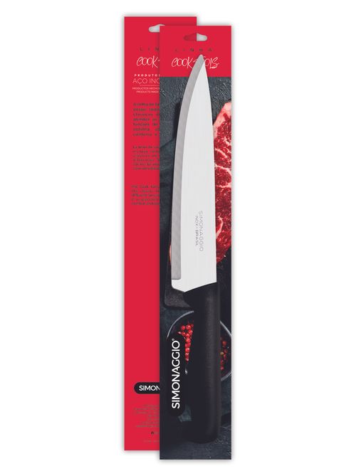 Cuchilla Universal Inoxidable + Plastico Negro 8" Simonaggio