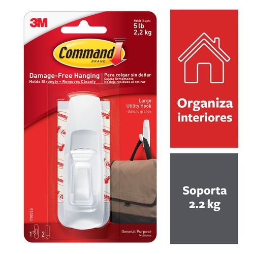 Ganchos Grande Con Adhesivo 3 Mt Command