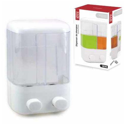 Dispenser Doble Shampoo De Pared Crystal Rock