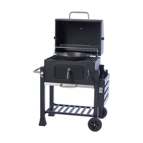 Parrilla a Carbón 115X60X110Cm Campo Simple con Wok BBQ Grill