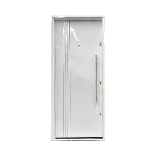 Puerta Galvanizada Lisa Blanca 1 hoja con cristal 80x200 cms