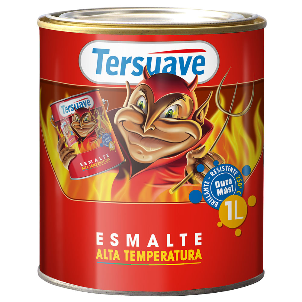 Esmalte Alta Temperatura Negro Brillante 0,5 Lts Resistente Al Calor Tersuave