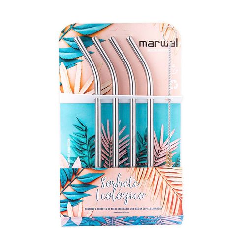 Set 4 Sorbetes Reutilizables Acero Inoxidable Marwal