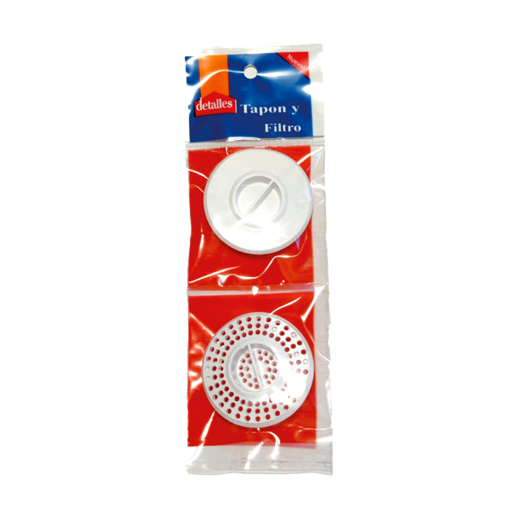 Tapón y Filtro para Pileta Plástico Blanco Detalles