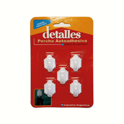 Percha Autoadhesiva X5 Chica Detalles