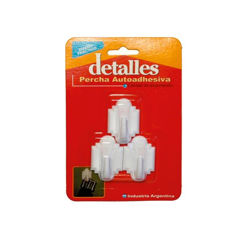 Percha Autoadhesiva X3 Chica Detalles
