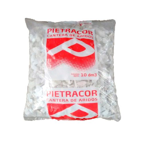 Piedra Granza Blanca Mediana Bolsa 10 Dm3 Canteras Pietracor