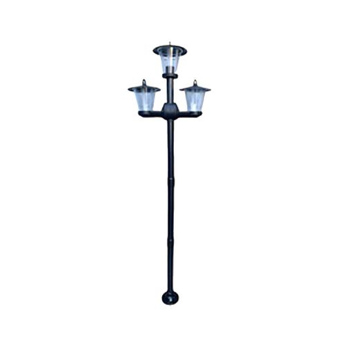 Farola Tradicional 3 Luces E27 200 Cm Pvc Negro Gacyf