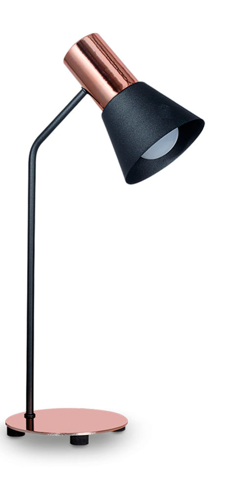 Lamp. Escritorio Embudo E27 Negro/Cobre