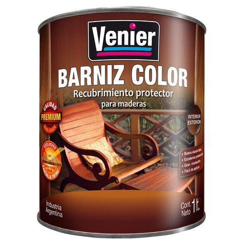 Barniz Color Roble Cedro Brillante x1Lt Venier