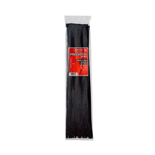 Precinto Nylon Negro 550X4.8 Mm 67X32X23Cm X 100 Un Tacsa
