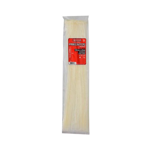 Precinto Nylon Blanco 550X4.8 Mm 67X32X23 Cm X 10 Un Tacsa